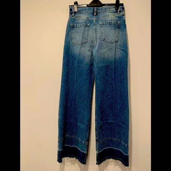Women’s Frame mosaic high waist raw hem wide leg le palazzo jeans size 25, NWT - Picture 5 of 15